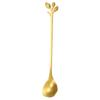 4PCS/Set 16.4 Cm Stainless Steel Leaf Coffee Spoons Tableware Dessert Spoons for Stirring, Mixing, Stirring