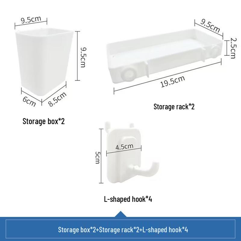 Wall-Mounted Stainless Steel Pegboard Organizer Shelf