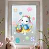 PVC Wall Stickers Self-Adhesive Festival Party Sticker New Flower Rabbit Sticker  Wall Decoration