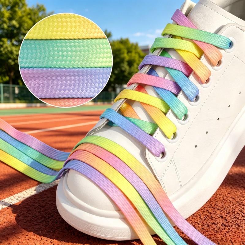 Gradient Flat Creative Shoelaces Fashion Colorful Athletic Casual Sneaker Laces