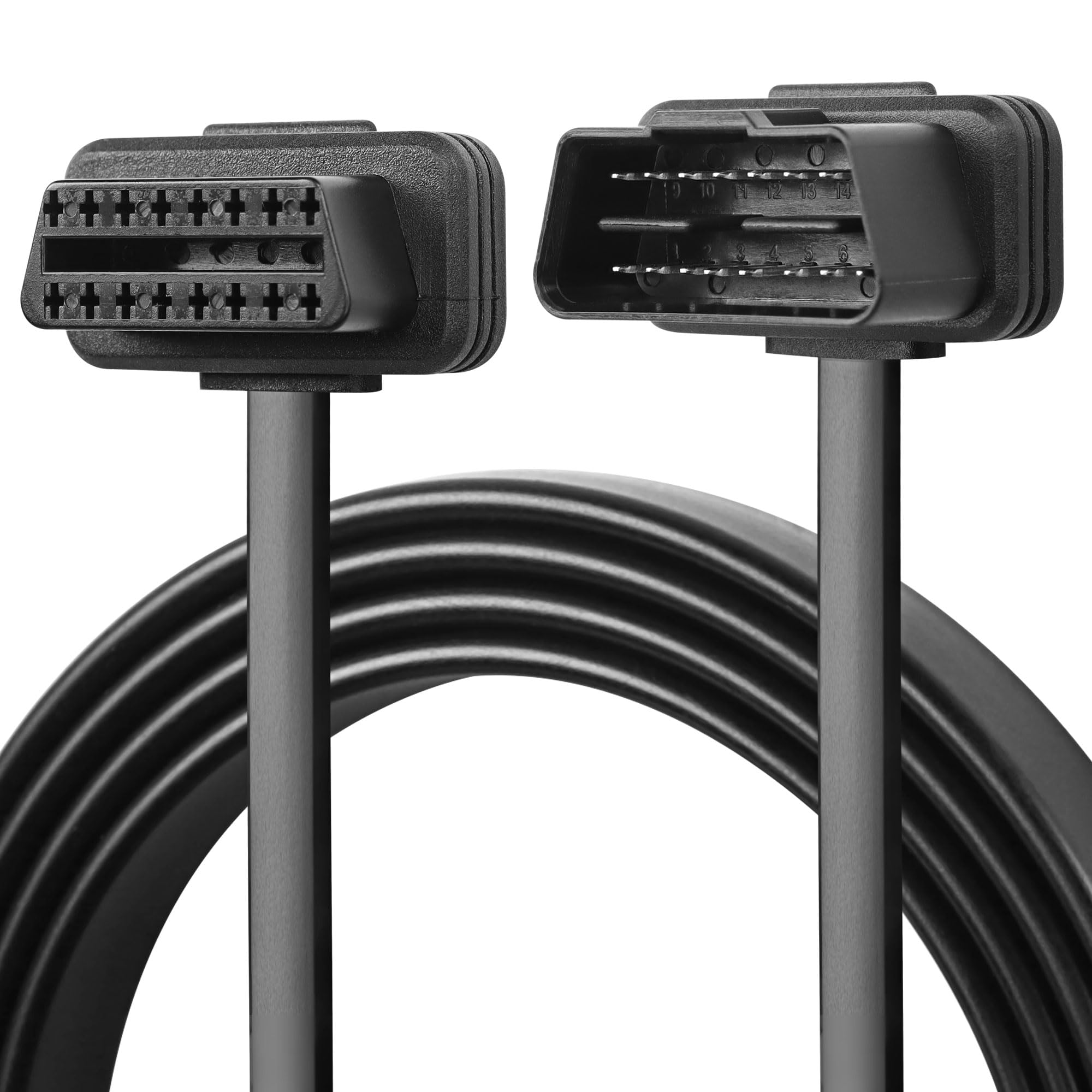 

CERRXIAN OBDII OBD2 Прямоугольный 16-контактный удлинительный плоский кабель-переходник для диагностики неисправностей OBDII, диагностический удлинительный провод, 1 м