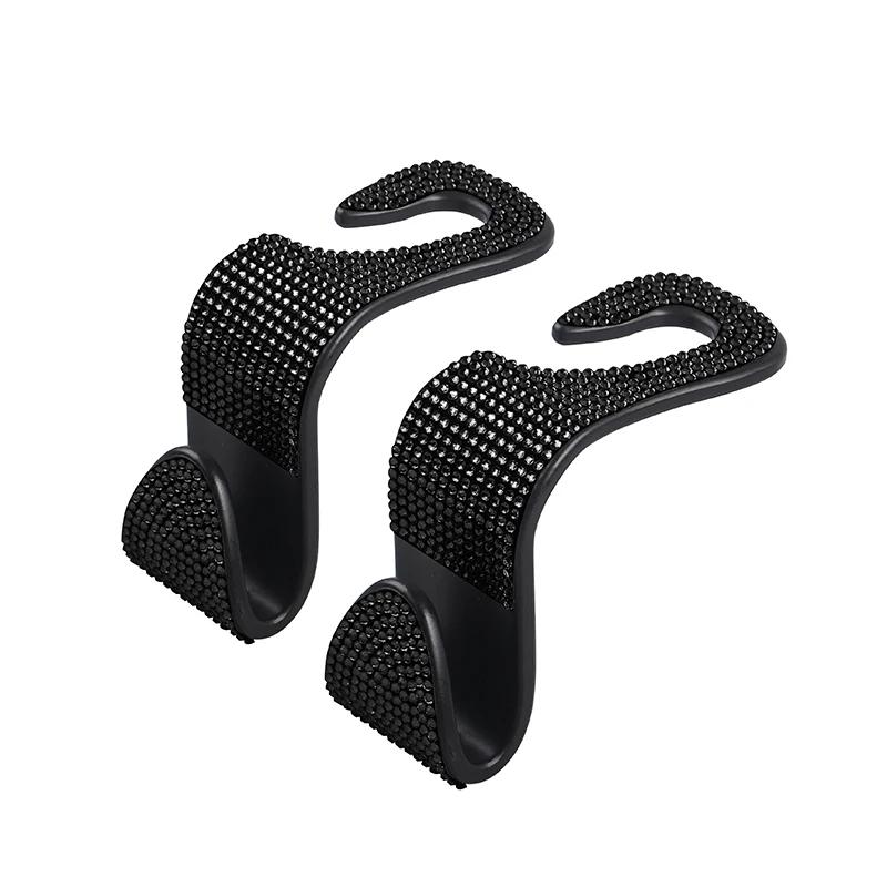 Diamond Crystal Car Seat Back Hook Hanger Auto Back Headrest Mount Storage Holder Universal Car Bling Accessories for Women
