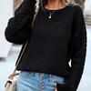 2026 New Women's Round Neck Sweater, Casual Long Sleeve Knit Top for Autumn Winter Daily Wear