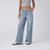Light Blue Relaxed Fit Straight Leg Jeans with Classic Five-Pocket Design