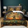 3pcs Bohemian Floral Tree of Life Bedding Duvet Cover Set Tree of Life Bedding Quilt Set Floral Themed Bed Quilt Set Vintage