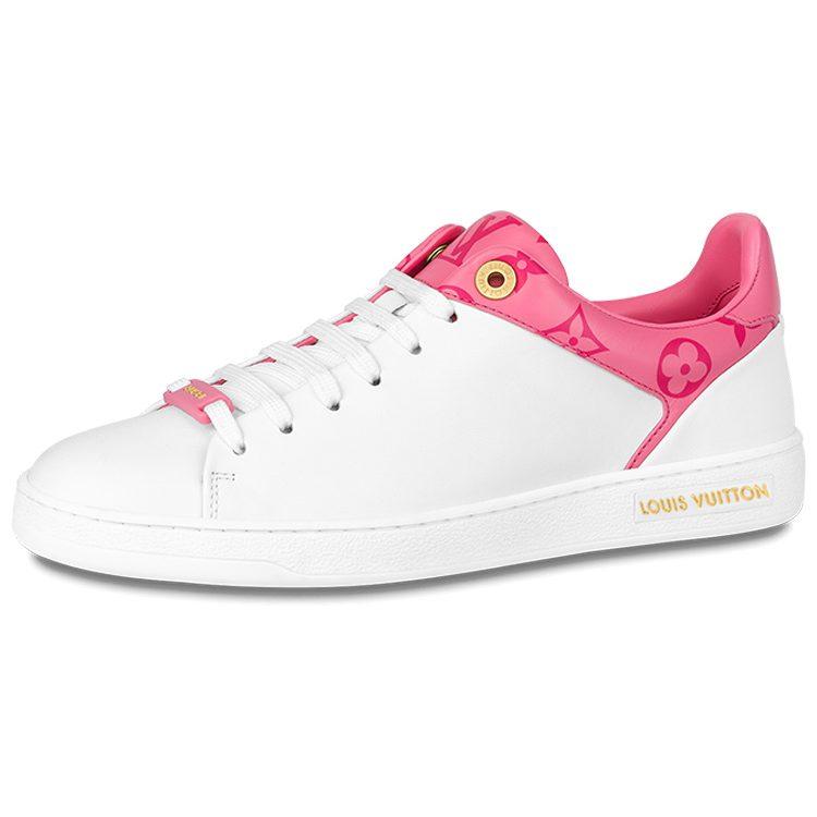 LOUIS VUITTON Front Row Sneakers 'White With Pink Monogram' Women's 1AB1VK