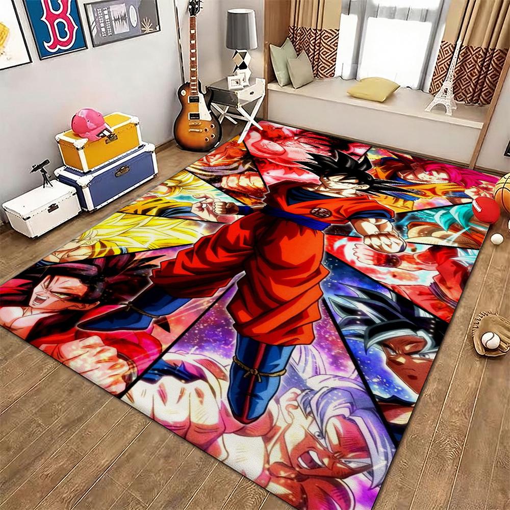 Goku'S Many Forms Printed Rug Nonslip Durable Carpet For Study Reading Area Home Party Decor Birthday Gift