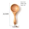Creative Japanese Style Household Whole Wood Long Handle Dry Rice Spoon Practical Wooden Measuring Spoon Water Ladle