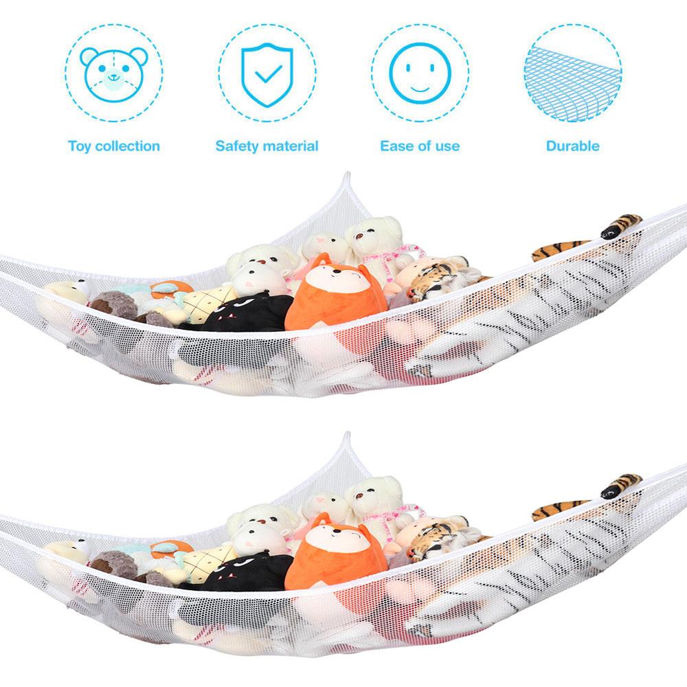 2Pcs Toy Hammock Soft Large Mesh Kids Bedroom Storage Nursery Teddy Bear Net Child Organizer Stuffed Towels Tidy Soft Storage