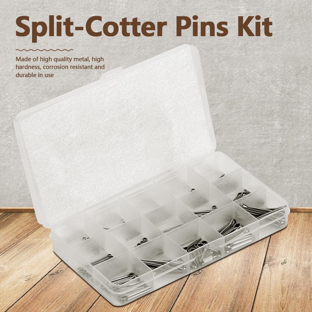 

150pcs Set M1 M3 15 Kinds of Stainless Steel Split Cotter Pins Assortment Kit Fastener Hardware