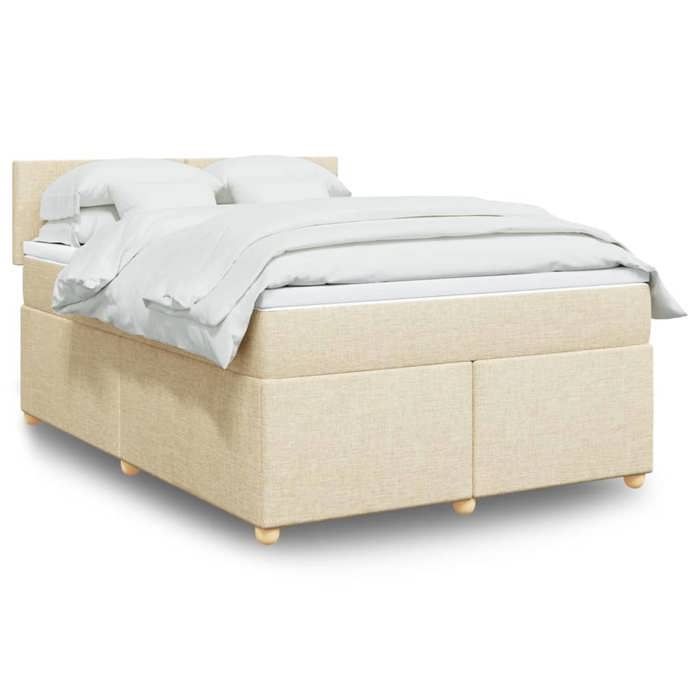 Maison Exclusive - Sommier à lattes de lit avec matelas Crème 140x190 cm Tissu