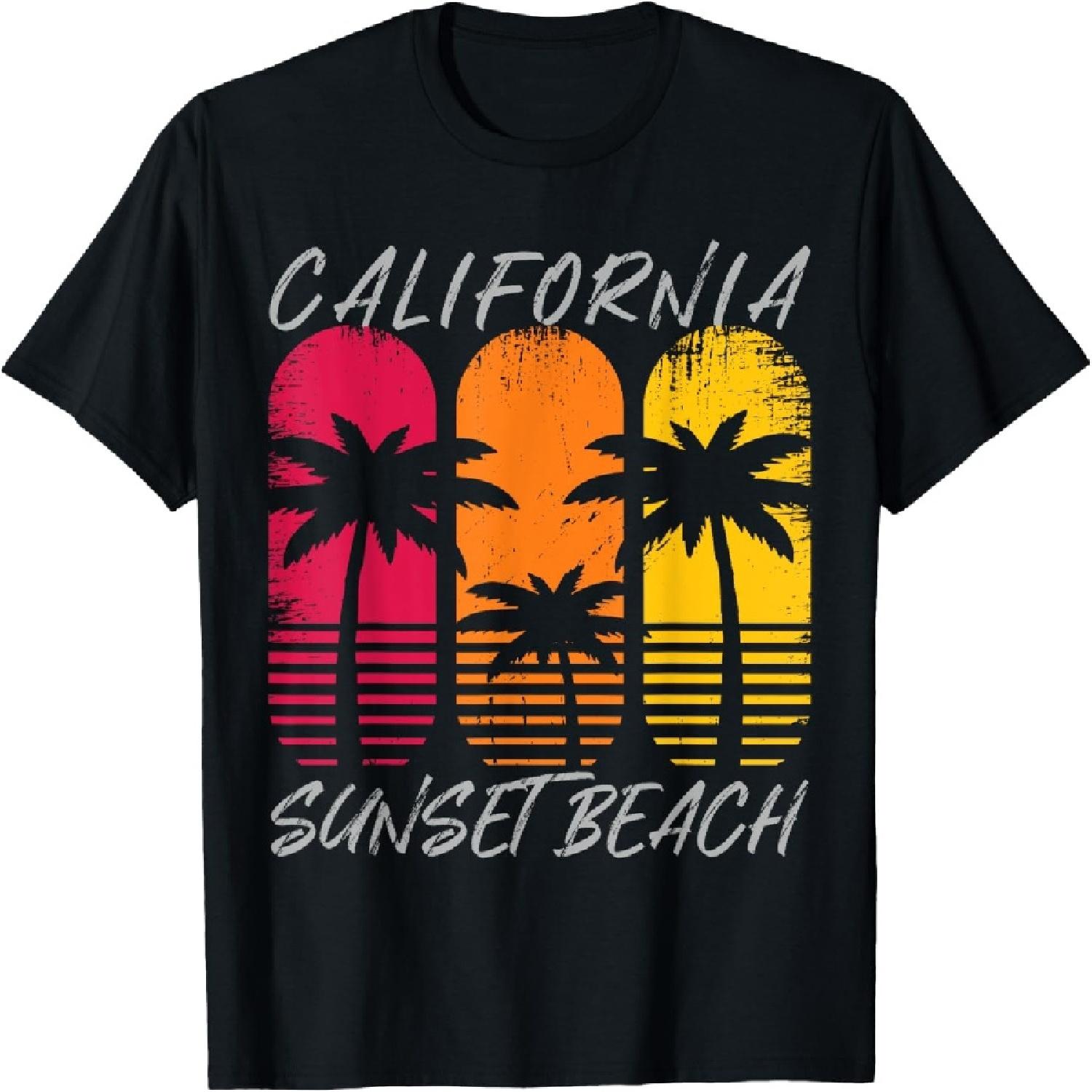 

California Sunset Beach Men Women Kids T-Shirt XXXXXL різнокольоровий