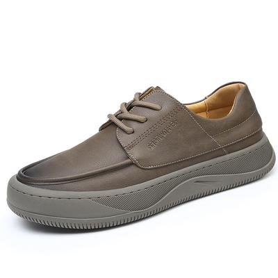 ModeKoreaans Britse Stijl Werkschoenen voor Heren Lente Herfst Nieuwe Designer Koeienleren Schoenen Mannelijke Mode Casual Veterschoenen Mannelijk
