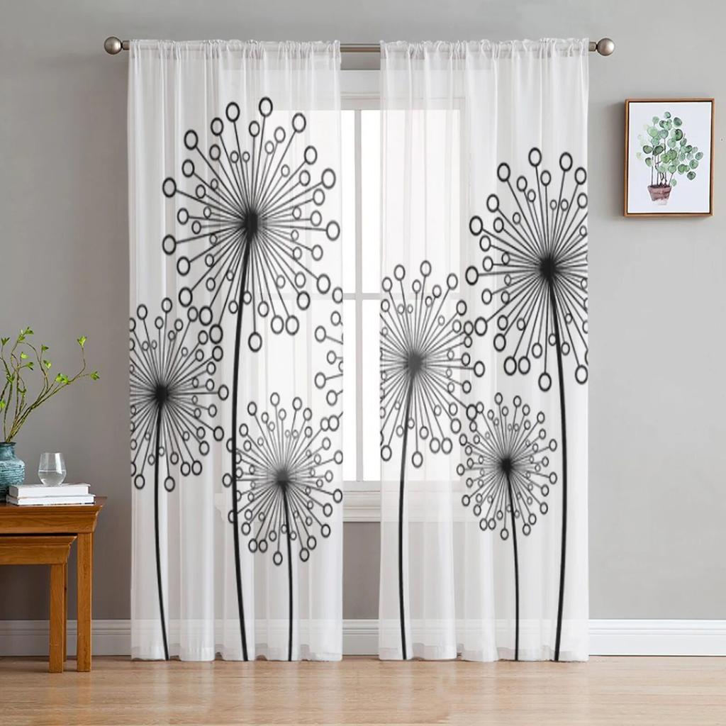 The Plant Design Sheer Curtains Window Curtains for Living Room Bedroom Blinds Kids Room Home Decor