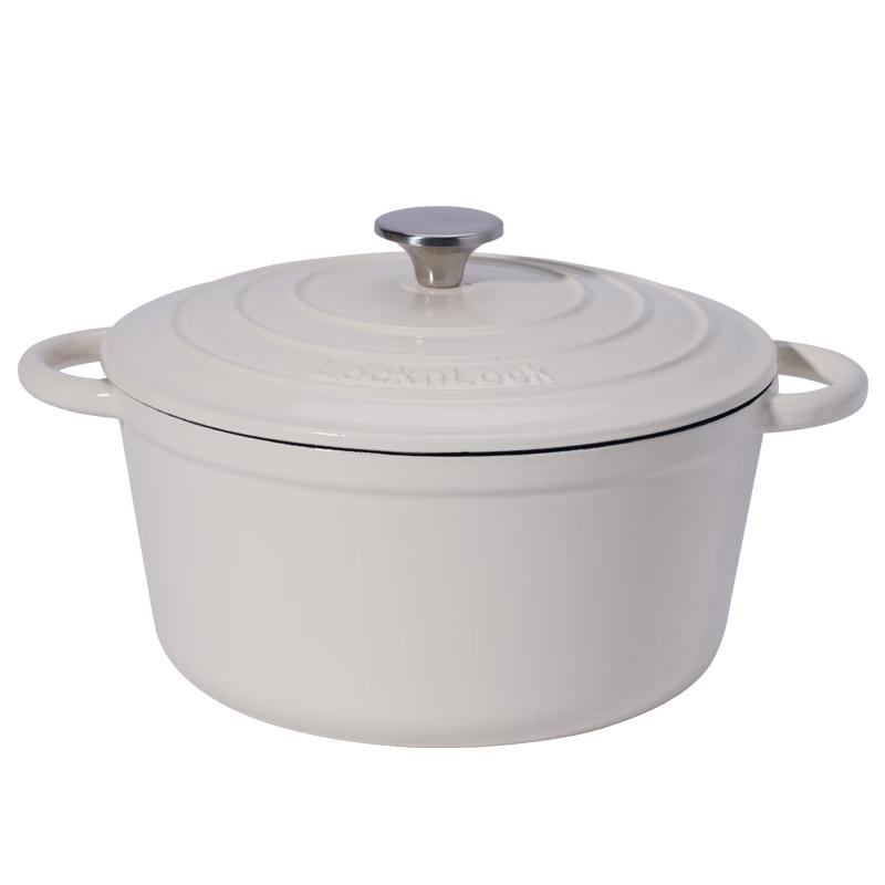 LOCK&LOCK Enamel Cast Iron Double-Handle Pot