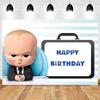 Boss Baby Thema Achtergrond Meisje Jongen Verjaardagsfeest Kinderkamer Decoratie Fotografie Achtergrond Gepersonaliseerd Naam Poster Banner