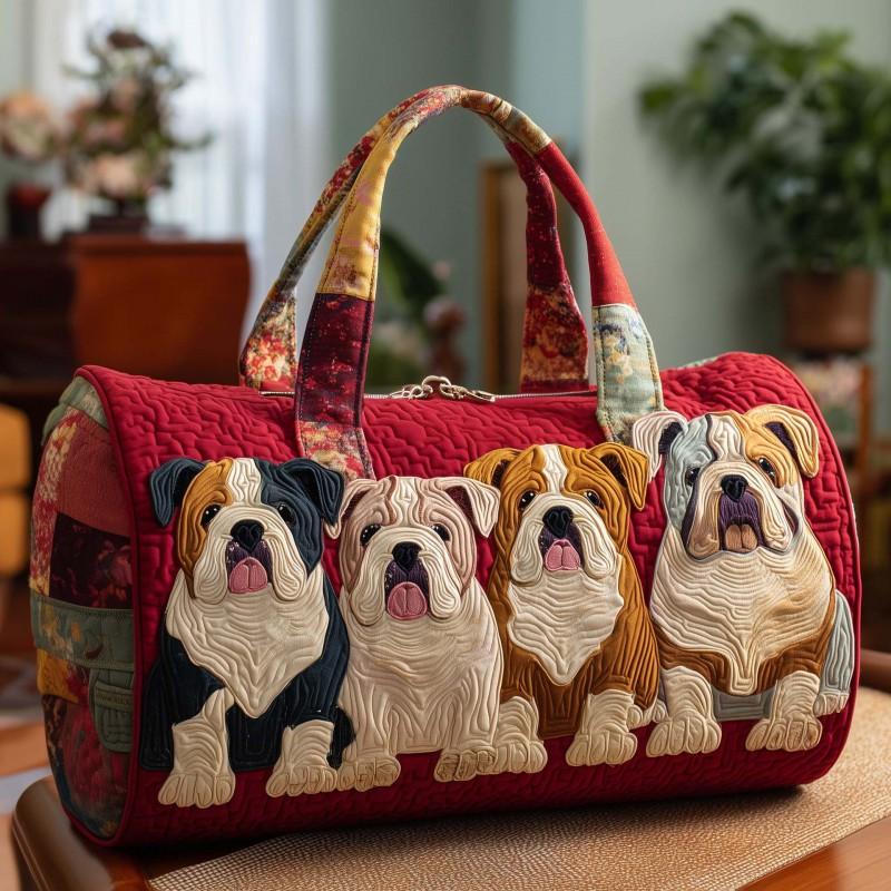 3D Dog Quilted Padded Travel Bag Fashion Print Yoga Tote Women