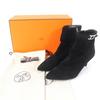 Ottimi stivaletti HERMES Blanche Api Fibbia pelle scamosciata nera Donna 38 Usati