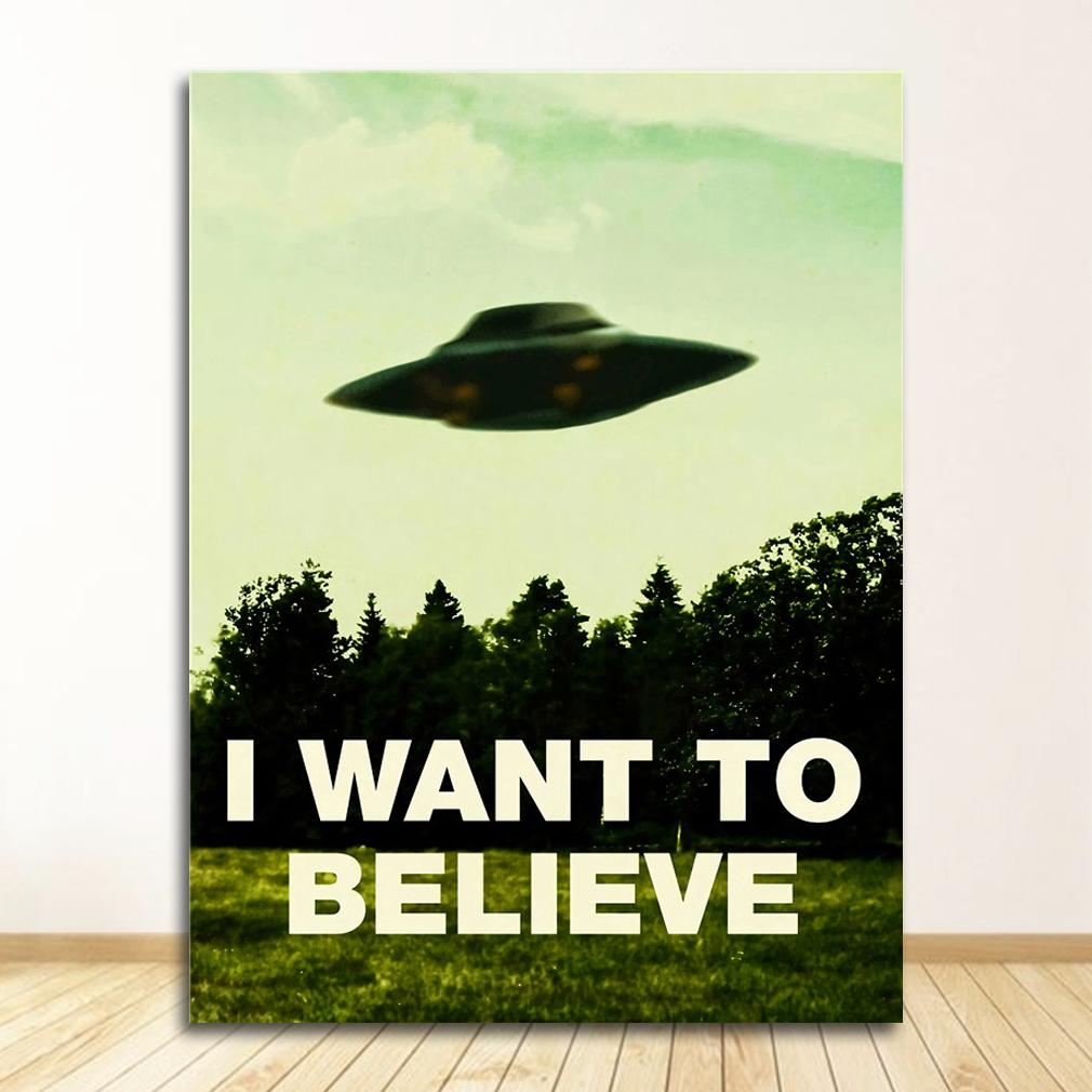 Quadri per Decorazione Soggiorno Senza Cornice I Want To Believe X File TV Gioco Stampe su Tela Poster Pittura Arte da Parete