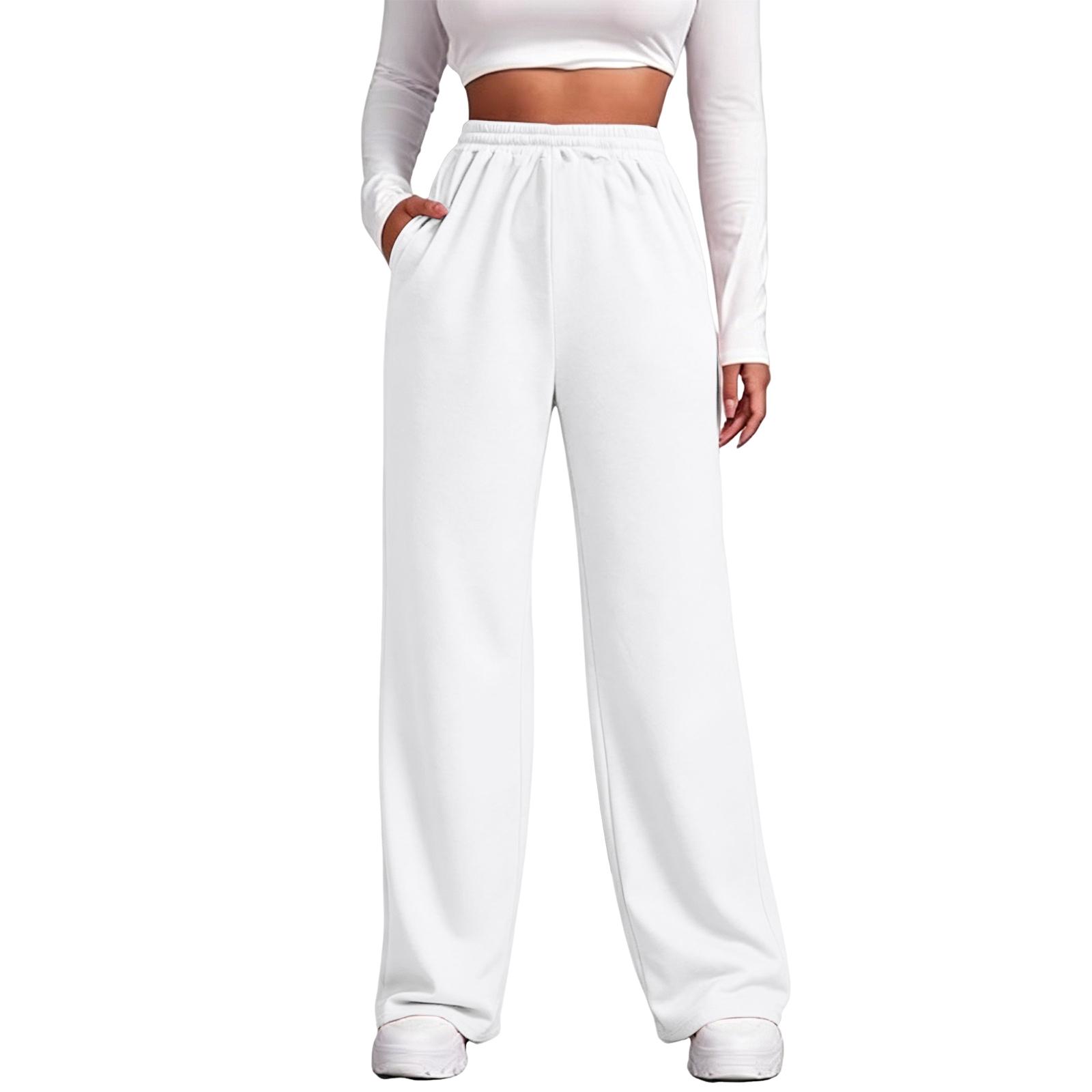

Women s Outdoor Running Casual Sports Sweatpants Elastic Waistband Loose Fit Full Length Athletic Pants with Side Pockets M