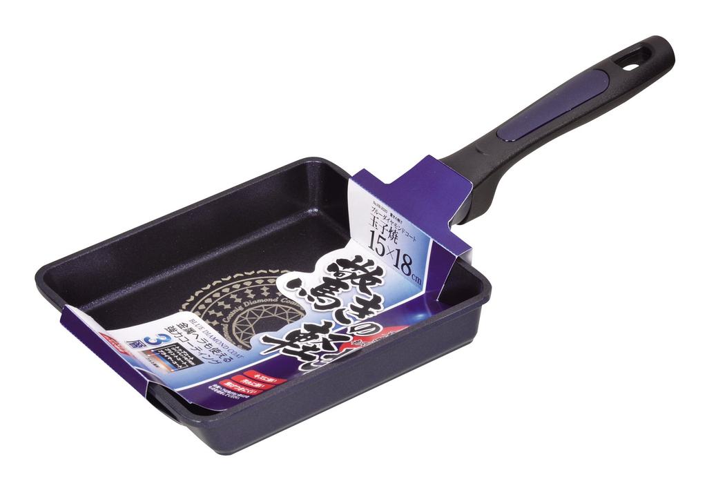 Pearl Metal Lightweight Omelet Frying Gas Stove Incredibly Blue Diamond Pan, 15x18cm, Only, Lightweight, Coat, HB-2020