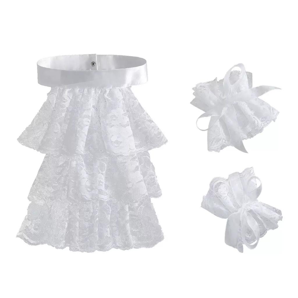 Damen Frühling Herbst Einfarbig Schwarz Weiß Layered Hals Rüschenkragen Rüschenkragen Vielseitiges Hemd Mode Falscher Kragen