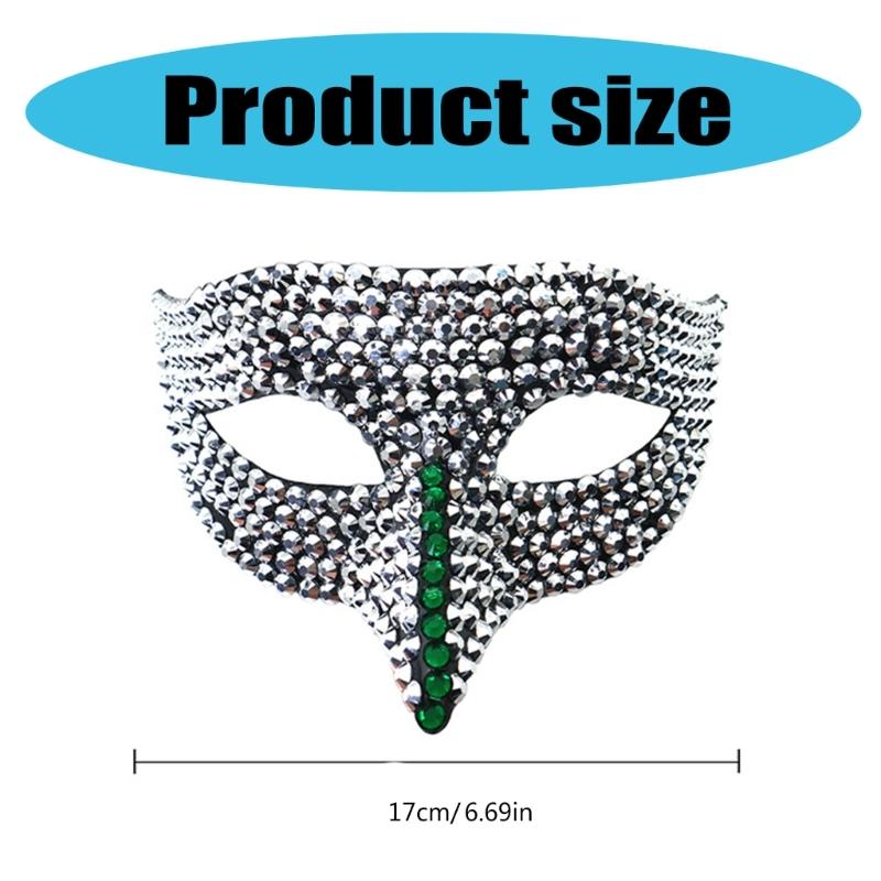 Rhinestones Masquerade Mask Half Face Mask Halloween Party Mask Masquerade Eye Mask For Men Women Masquerade Cosplay