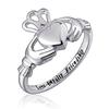 CAOSHI Hand in Hand Liebe Krone Design Freundschaftsringe für Mädchen Gravierte Buchstaben "Liebe Treue Freundschaft" Damenschmuck Ausgefallenes Geschenk