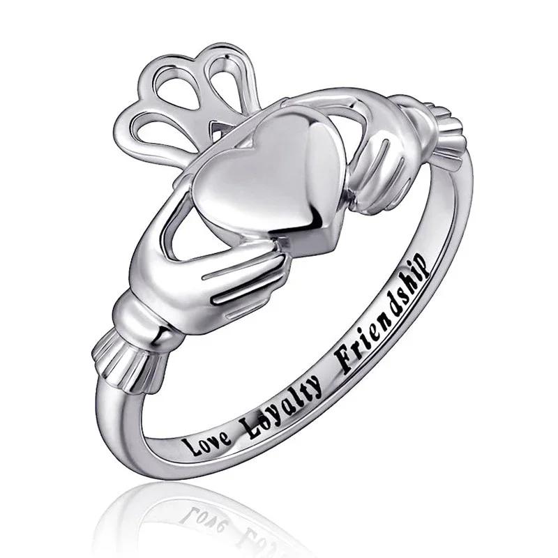 

CAOSHI Hand by Hand Love Crown Design Friends Rings for Girls Caved Letter Love Loyalty Friendship Women Jewelry Fancy Gift 10