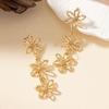 High-End Alloy Long Fringe Flower Earrings, Korean Temperament, Simple Retro Internet Celebrity Niche Earrings, Women