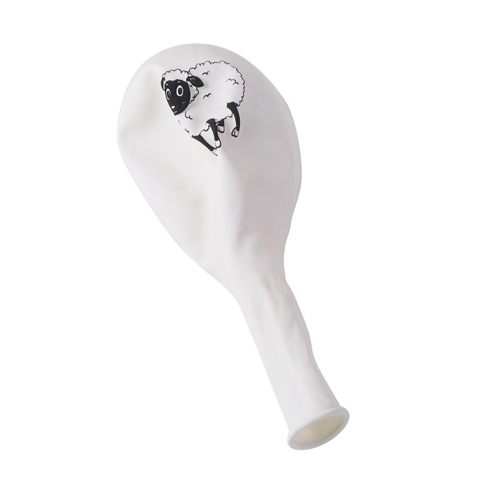 10pcs 12inch White Sheep Latex Balloons Inflatable Animal Balloons Sheep Print Balloon  Home Decor