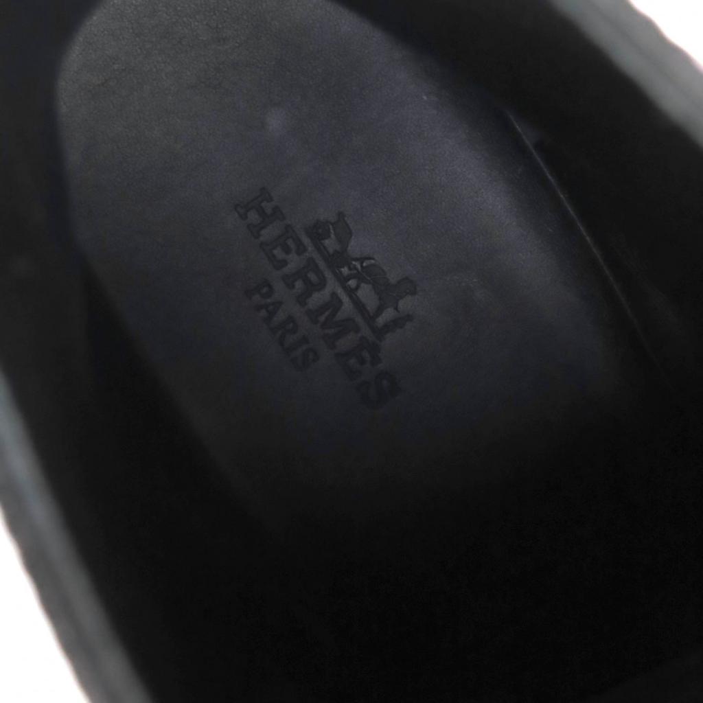 HERMES short boots funk Kelly Buckle Lace Up black leather Women 38 Used