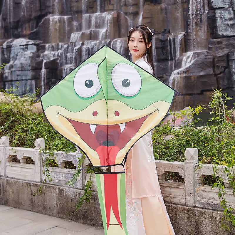 Large Green Snake Cartoon Kite