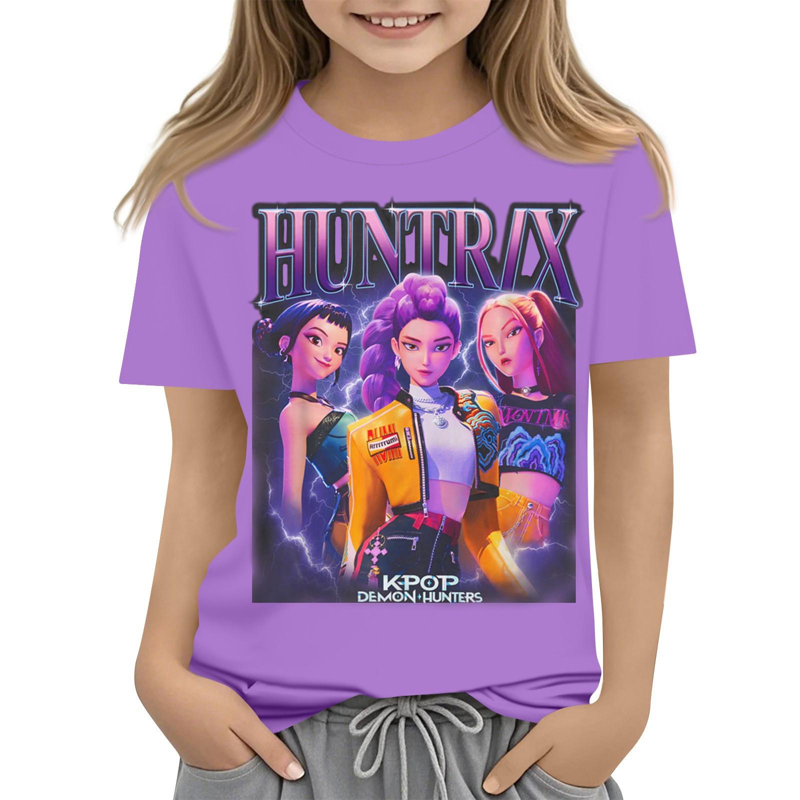 

Summer Short-sleeved Adult And Children s Short-sleeved Tops M фиолетовый