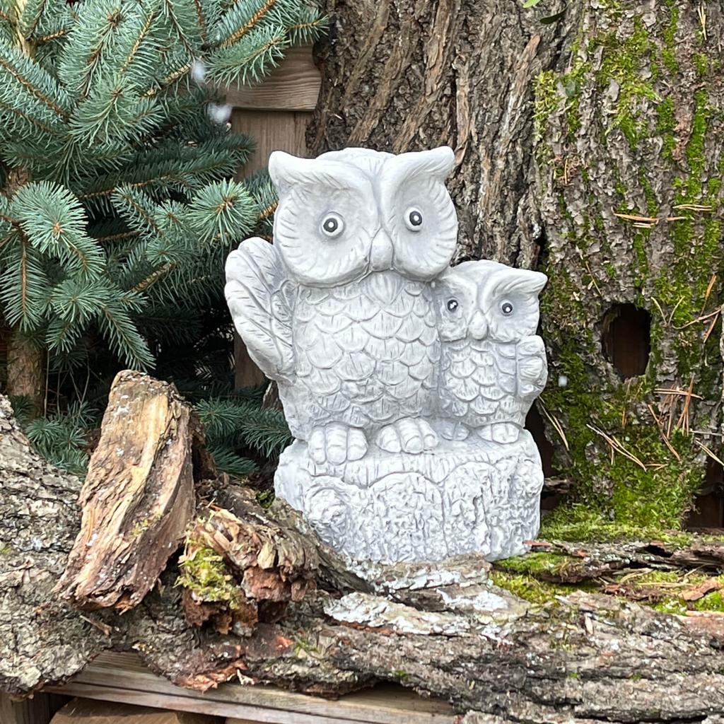 Eagle owls - concrete garden figure