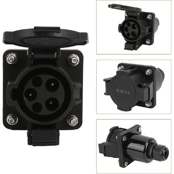 Acouto Type 1 EV Socket Energy Vehicles AC Socket Holder Level 2 Single Phase 240V 16A 32A Universal CE TUV SAE J1772 Approved