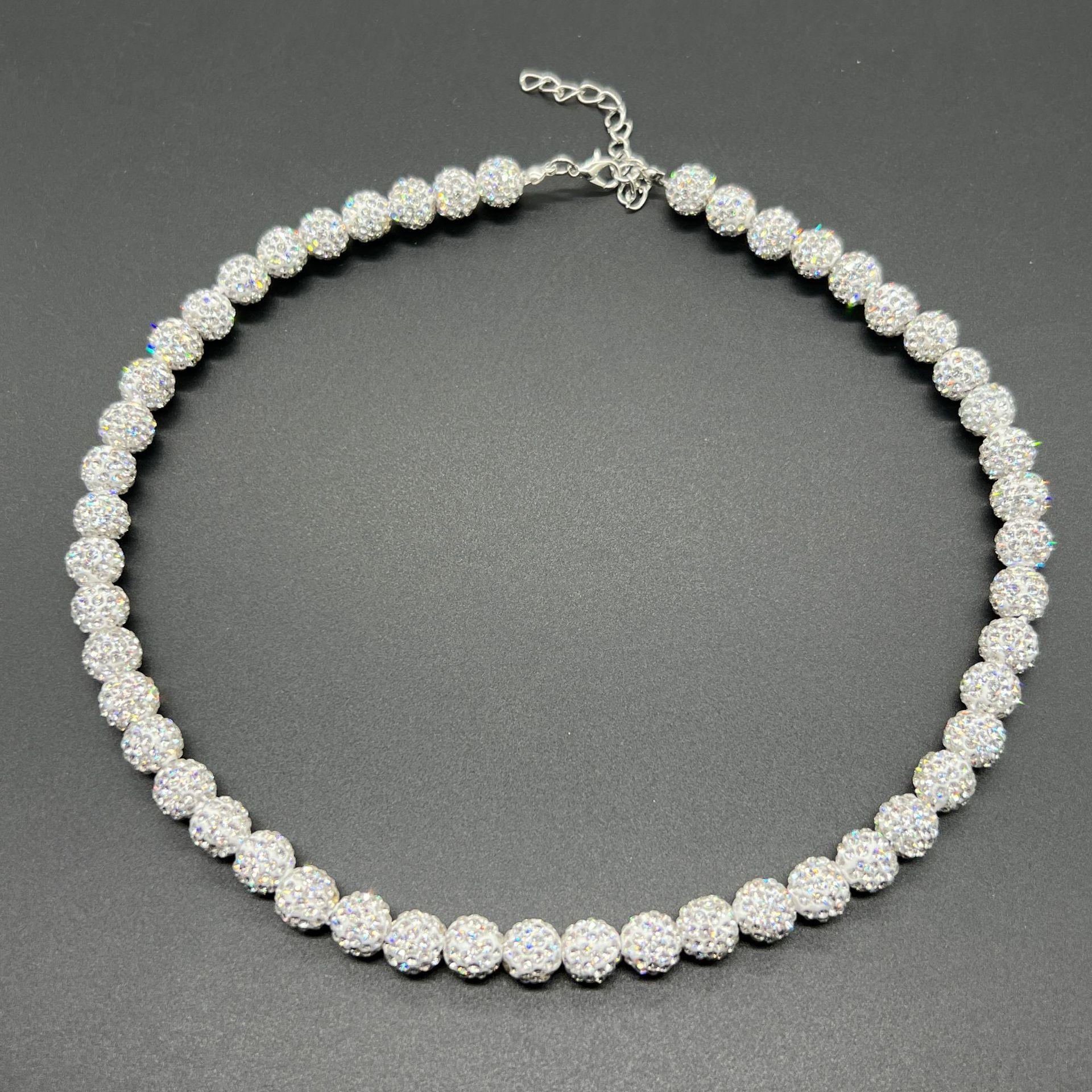 

1pc Unique Baseball Necklace Rhinestones Ball Polymer Clay Neckchain Fashionable Jewelry for Active Individuals Sports Accessory