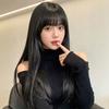 Natural-Looking Black Straight Long Wig with Straight Bangs—Bangs-Style Wig, Perfect for Everyday Wear or Anime Cosplay