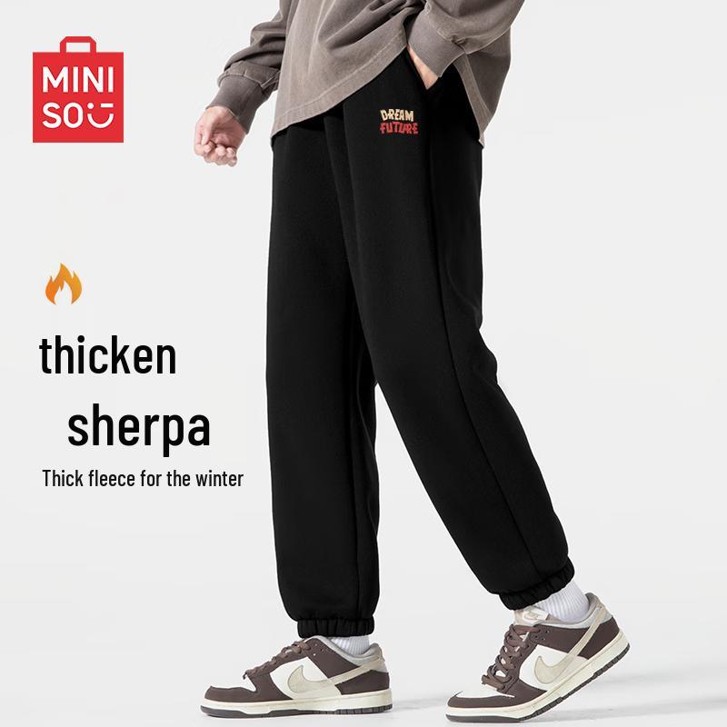 MINISO Men's Winter Sherpa Lined Jogger Pants