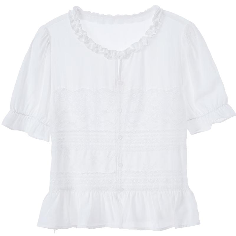 Betu Women s Summer Cinch-Waist Short-Sleeve Blouse XS