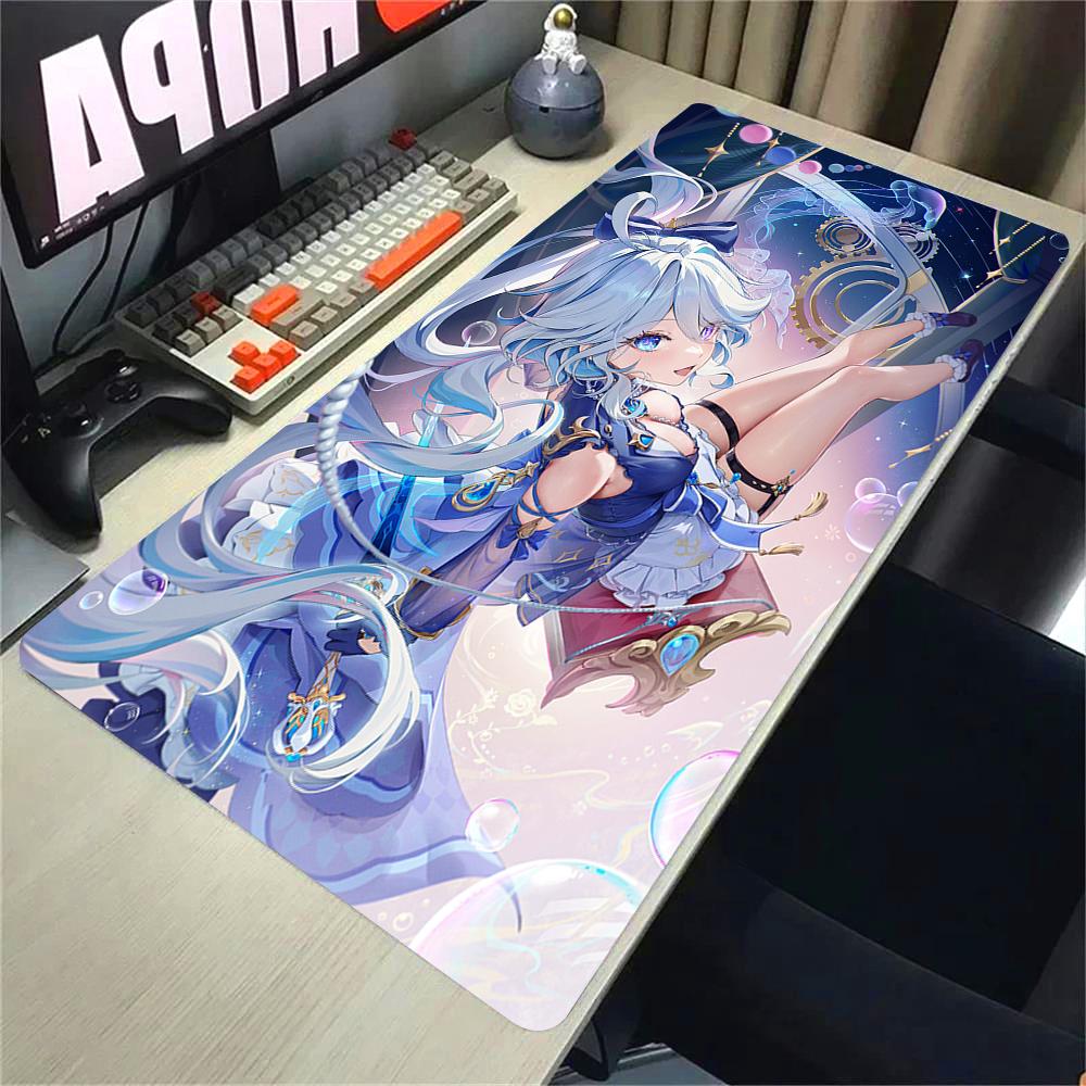 Genshin Impact Furina Anime Game Mousepad Office PC Kawaii Gaming Accessories Keyboard Mouse Pad Laptop xcm Mouse Mat Carpet