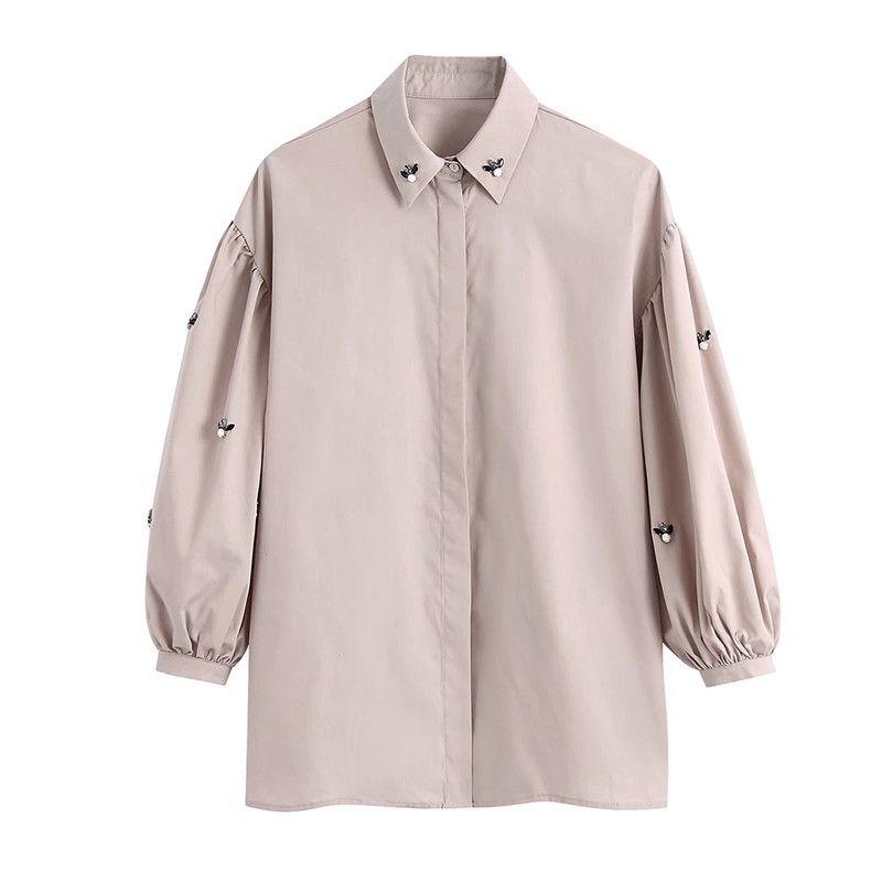 

Fashion Style 3564181 Autumn New Arrival European and American Women s Clothing Artificial Jewelry Inlaid Shirt 03564181743 Figure L