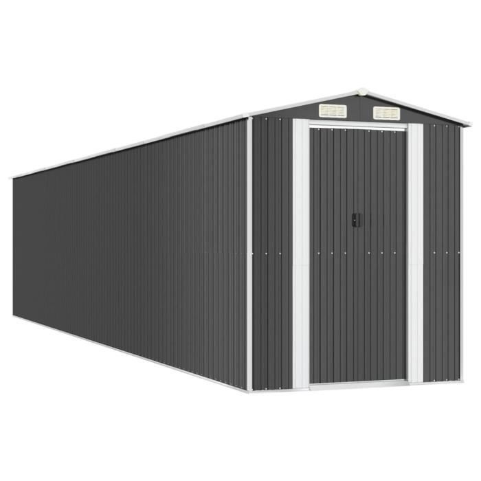 3147458 vidaXL Garden Shed Anthracite 192x938x223 Cm Galvanized Steel