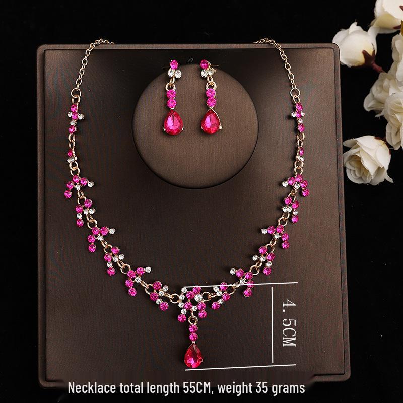 

Комплект свадебных украшений в корейском стиле - Корона, Ободок, Серьги, Ожерелье и Аксессуары для волос для свадебных платьев.