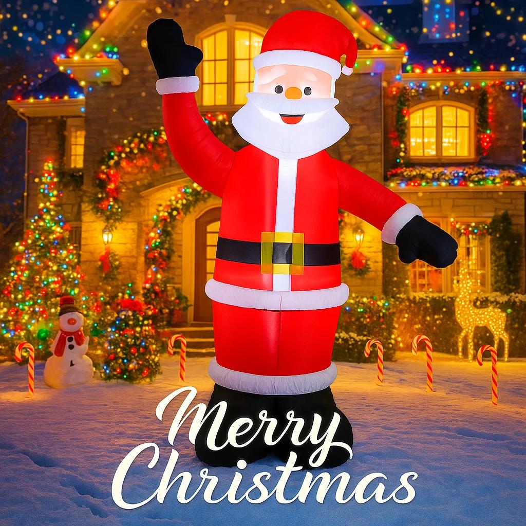 5.91FT Inflatable Toy Santa Claus Christmas Decorations for Yard With LED Lights Xmas Supplies Home Decoration Ornaments Gifts