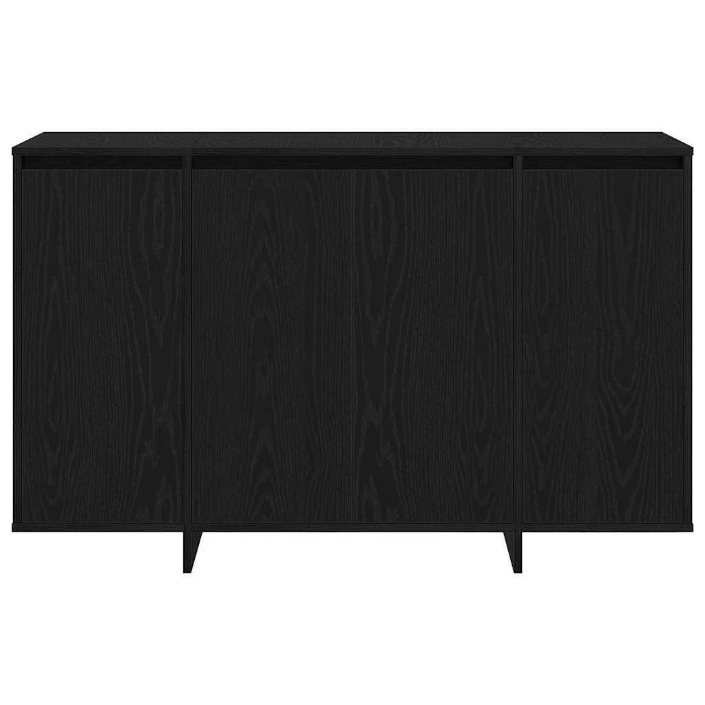 Sideboard In Black Oak Look 120 X 41 X 75 Cm Particleboard