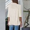 Women's Fashion Casual Seven Minute Sleeve Solid Color Ruffle Cardigan Top