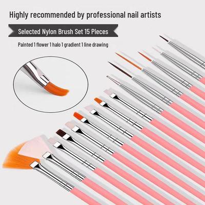 15-Piece Nail Art Brush & Dotting Pen Set