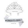 2025 Elegant Graduation Crown And Shoulder Strap Set Graduate Ribbon Etiquette Belts Decoration For Parties And Celebrations