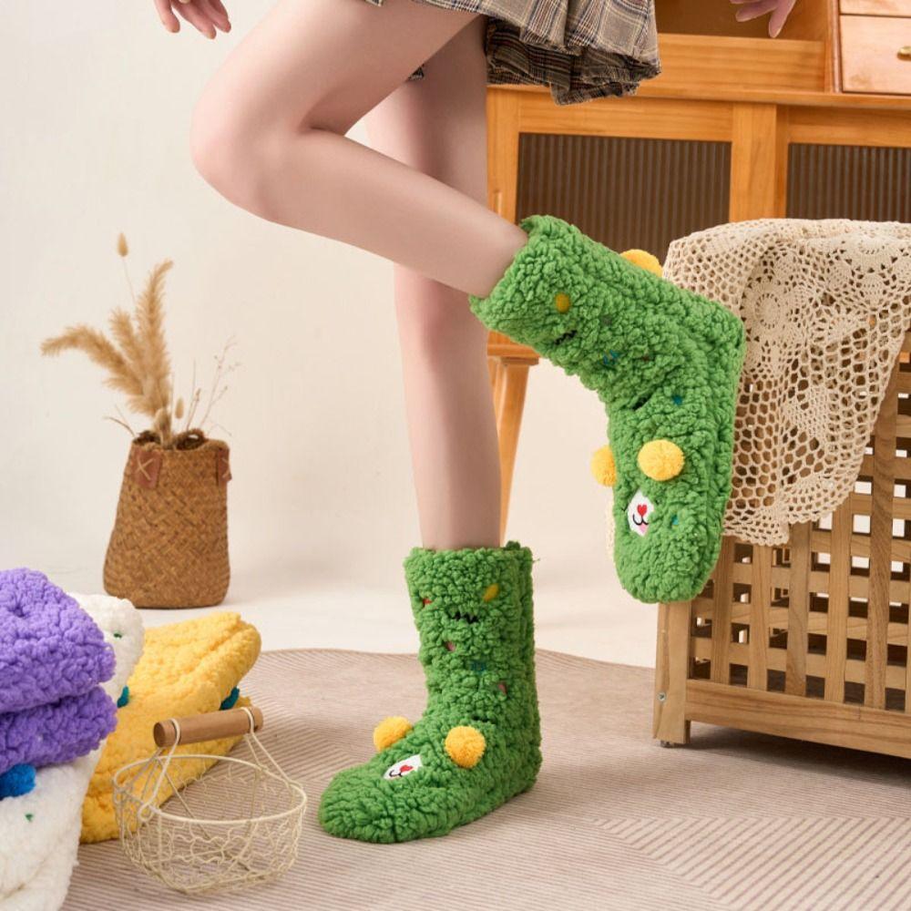 Mid Tube Thickened Floor Socks Plush Fleece Sock Women Soft Sleeping Slipper Socks Men Women
